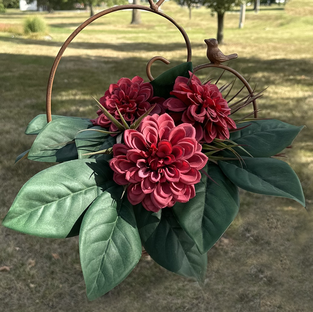 STEM CANTERBURY ZINNIA 4.5IN X 24IN BURGUNDY SILK